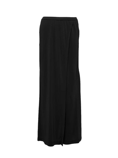 Poly Crepe Wrap Pants (Black)