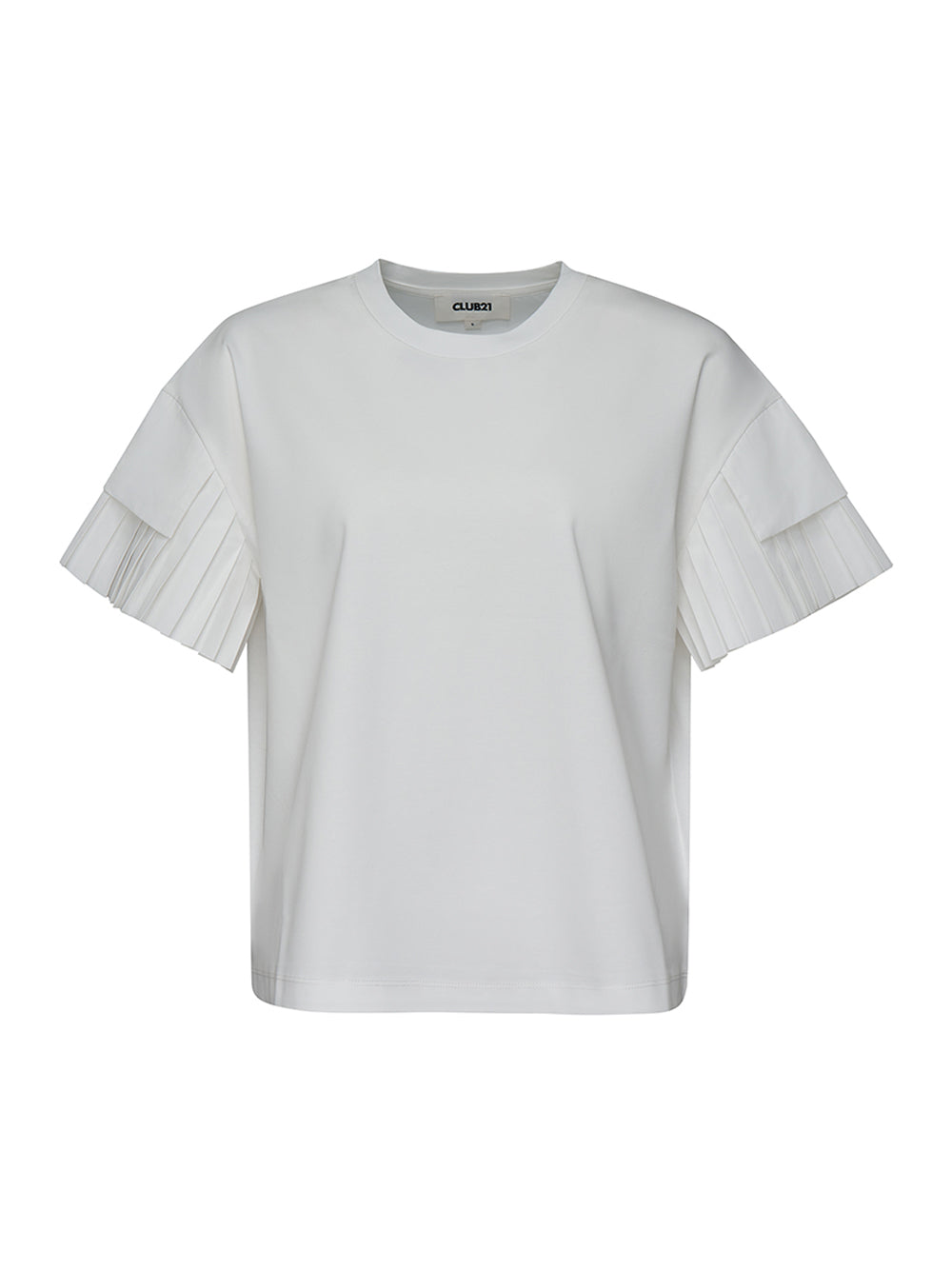 Sheen Cotton Interlock With Silky Parachute Flap Tee (Polished White)