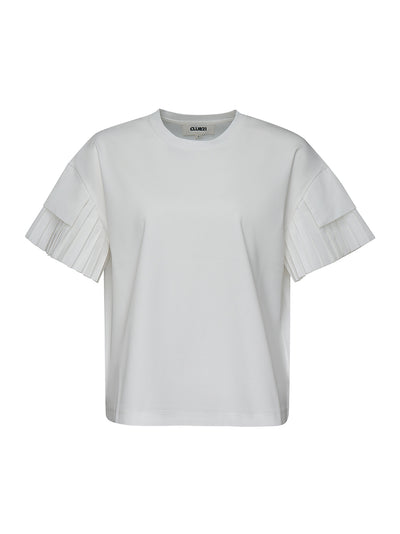 Sheen Cotton Interlock With Silky Parachute Flap Tee (Polished White)