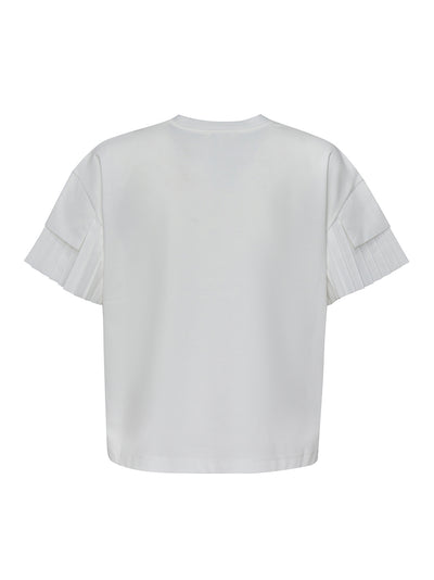 Sheen Cotton Interlock With Silky Parachute Flap Tee (Polished White)
