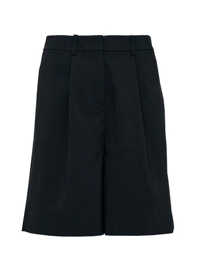 Sheen Poly Tailored Knee Length Shorts (Black)