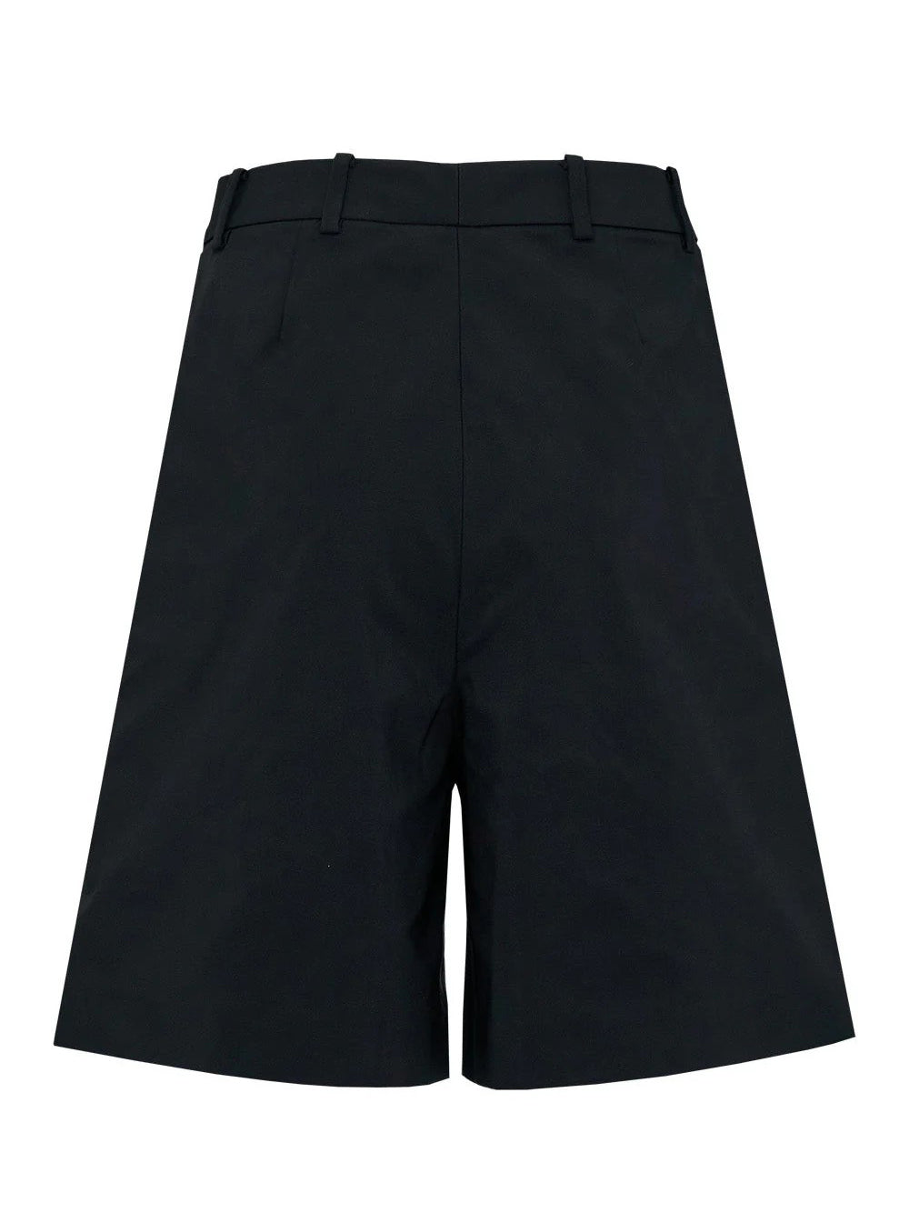 Sheen Poly Tailored Knee Length Shorts (Black)