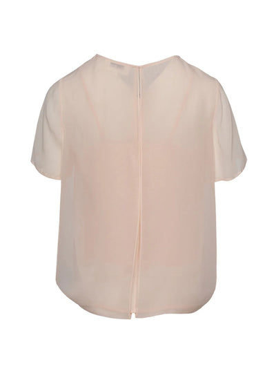 Sheer Viscose Silk Georgette Top (Blush)