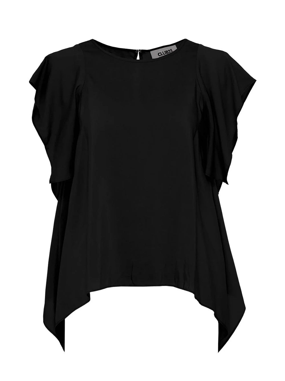Silky Viscose Tencel Drape Top (Black)