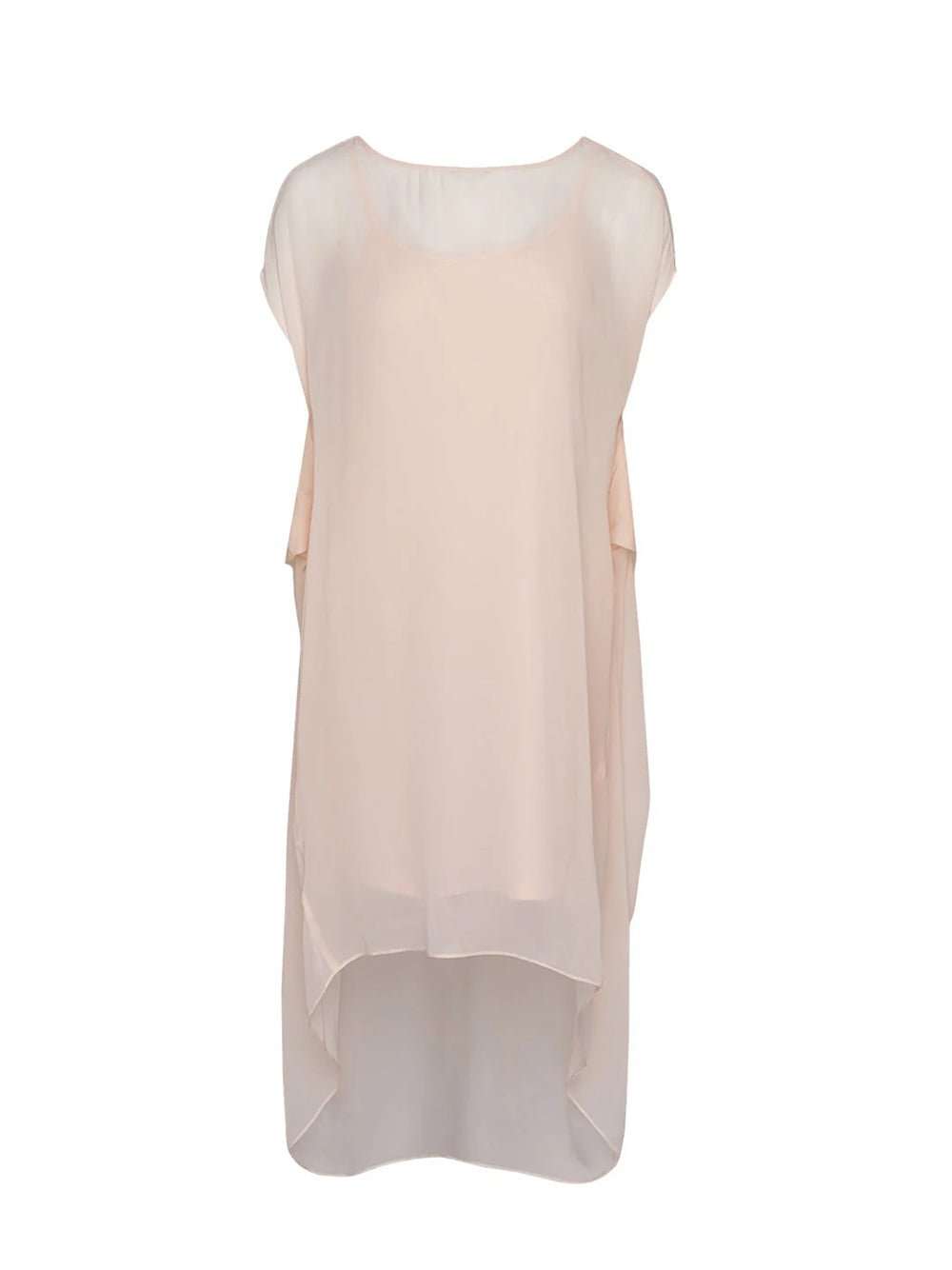 Viscose Silk Drape Dress (Blush)