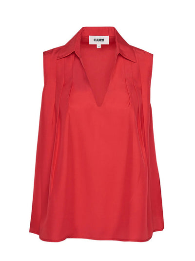 Viscose Tencel Twill Fluid Bias Top (Baby Rose)