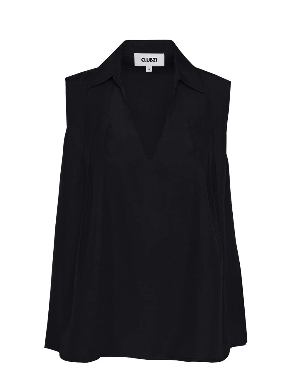 Viscose Tencel Twill Fluid Bias Top (Black)