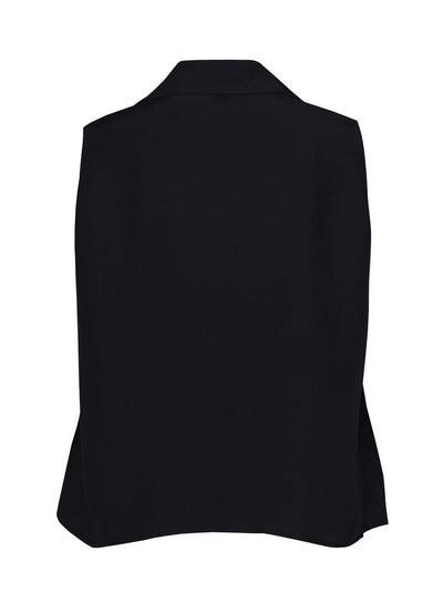 Viscose Tencel Twill Fluid Bias Top (Black)
