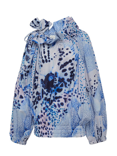 Oversized Cocoon Top Blue