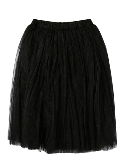 Tulle Mid Length Skirt (Black)