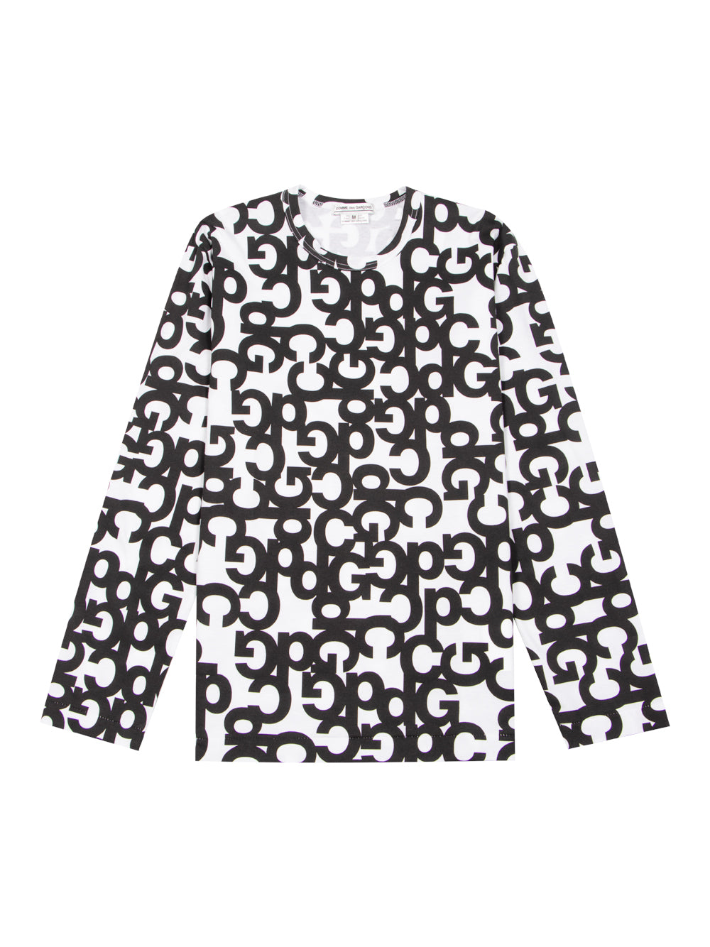 Cotton Jersey Print A (White X Black Print)
