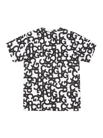 Cotton Jersey Print A (White X Black Print)
