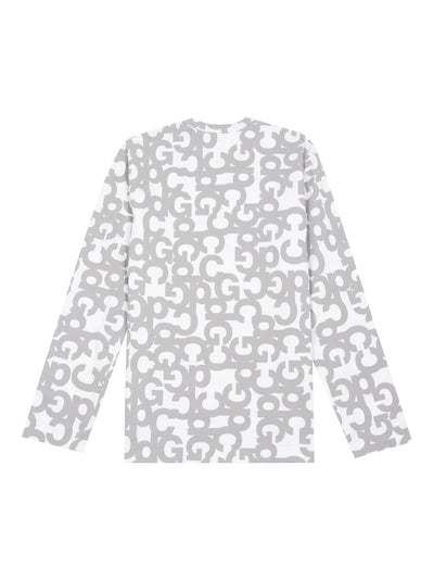 Cotton Jersey Print A (White X Grey Print)