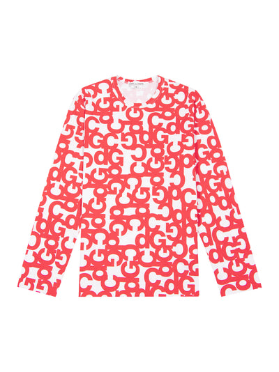 Cotton Jersey Print A (White X Red Print)