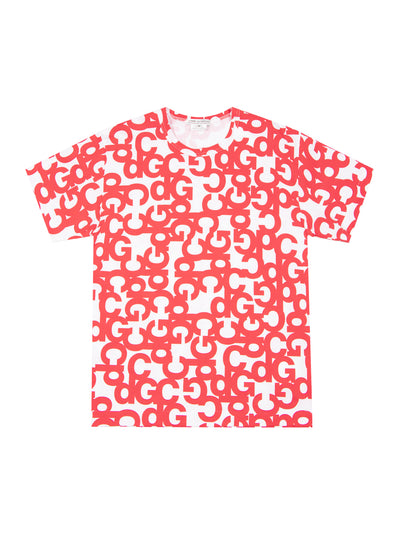 Cotton Jersey Print A (White X Red Print)