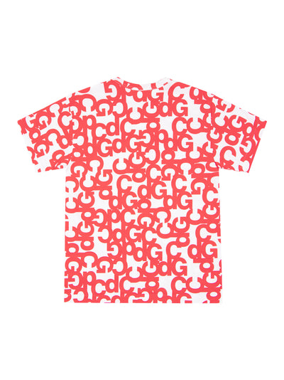 Cotton Jersey Print A (White X Red Print)