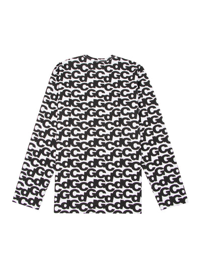 Cotton Jersey Print B (White X Black Print)