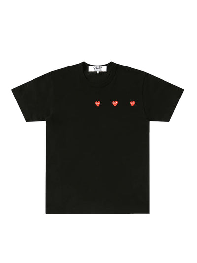 Multi Red Heart T-Shirt (Black)