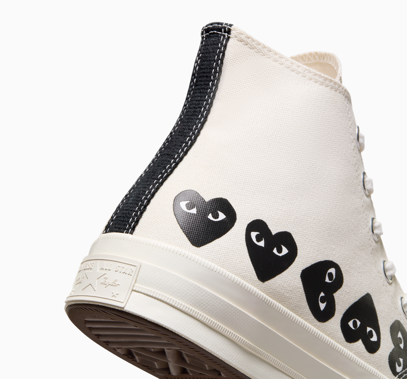 Multi Black Heart Chuck Taylor All Star '70 High Sneakers (White)