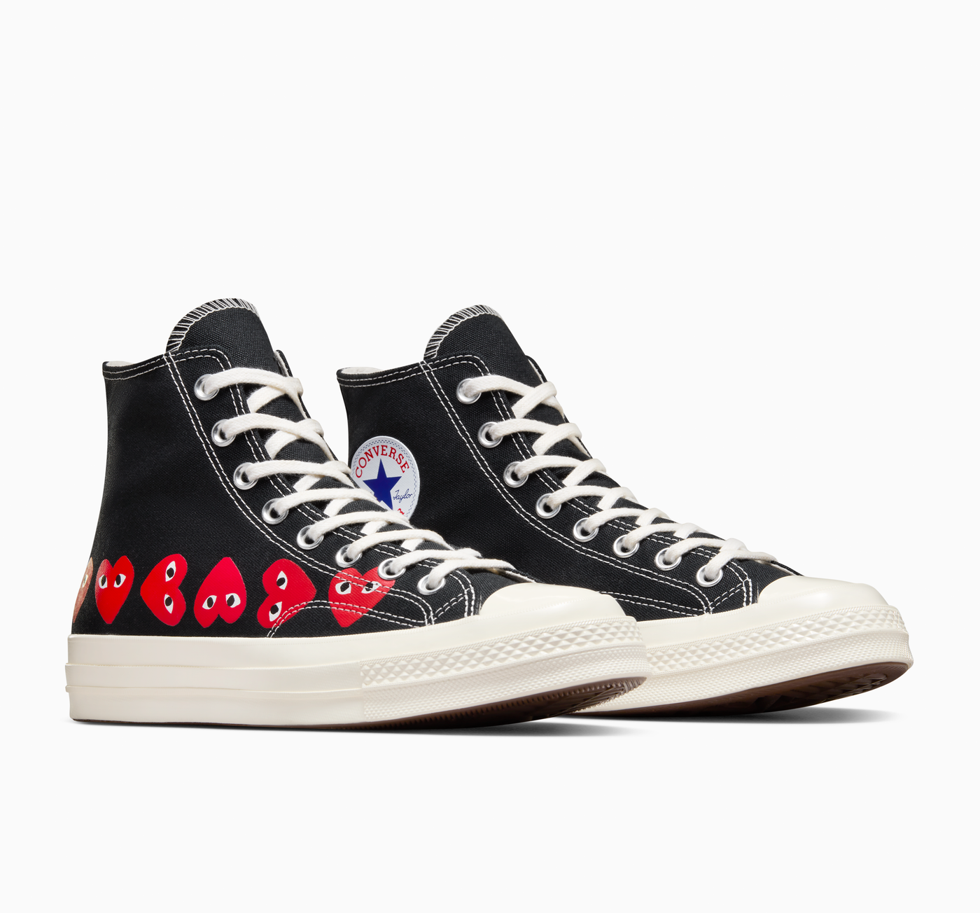 Multi Red Heart Chuck Taylor All Star '70 High Sneakers (Black)