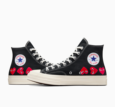 Multi Red Heart Chuck Taylor All Star '70 High Sneakers (Black)