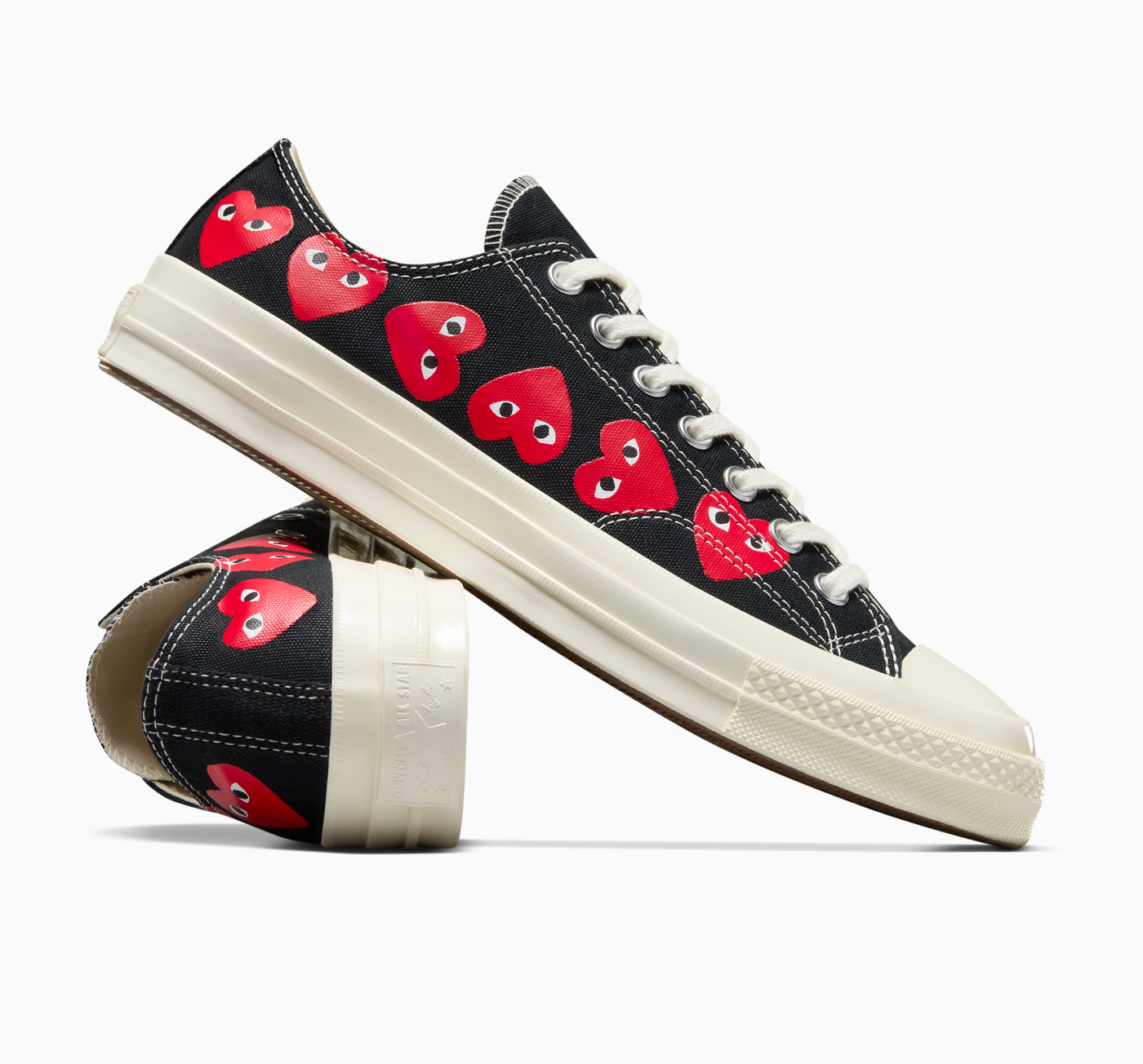 Multi Red Heart Chuck Taylor All Star '70 Low Sneakers (Black)