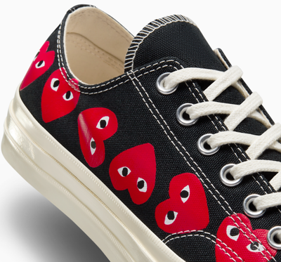 Multi Red Heart Chuck Taylor All Star '70 Low Sneakers (Black)