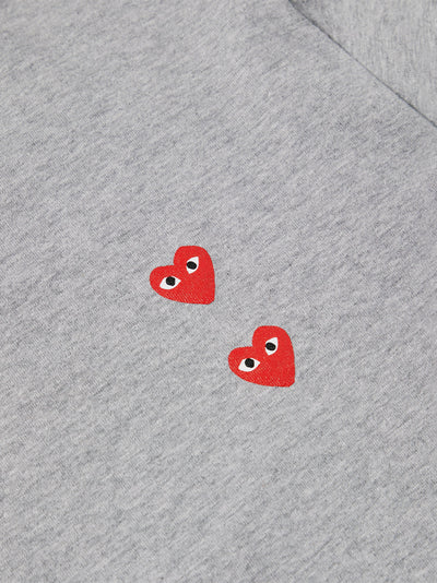 Multi Red Heart Long Sleeve T-Shirt (Grey)