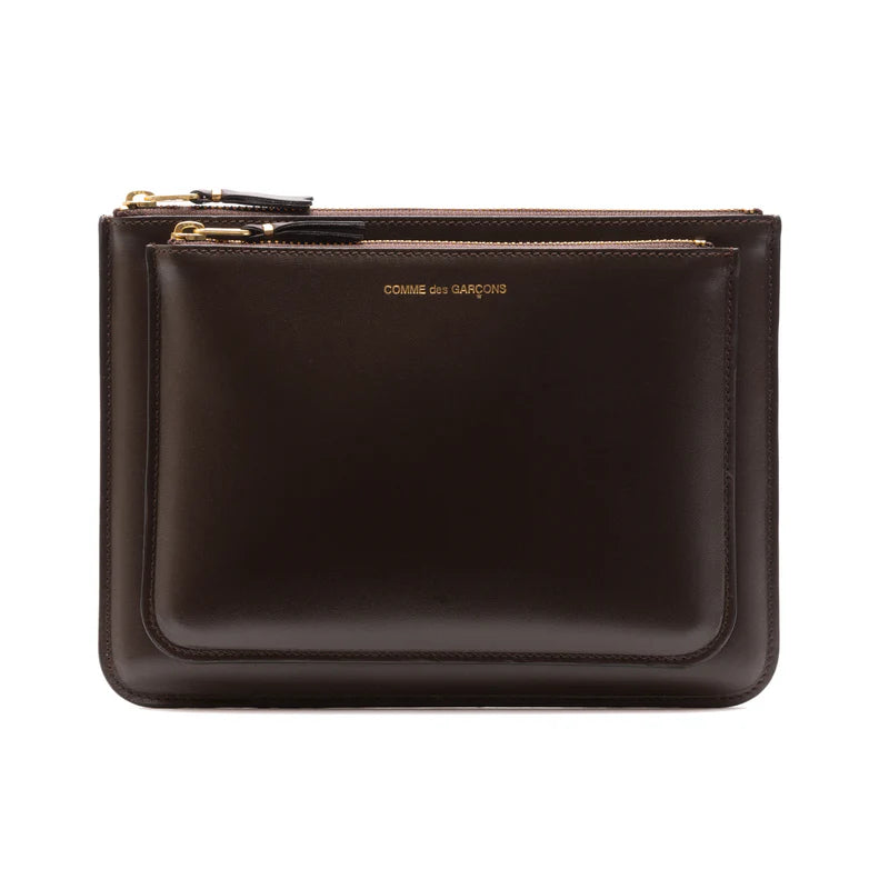Outside Pocket Zip Pouch (Brown)