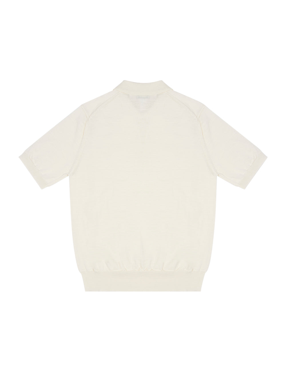 Polo-Neck Short Sleeve Sweater (White)