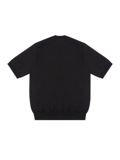Round-Neck Cardigan Short Sleeve (Black)