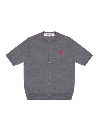 Round-Neck Cardigan Short Sleeve (Grey)