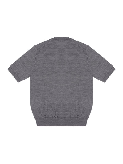 Round-Neck Cardigan Short Sleeve (Grey)