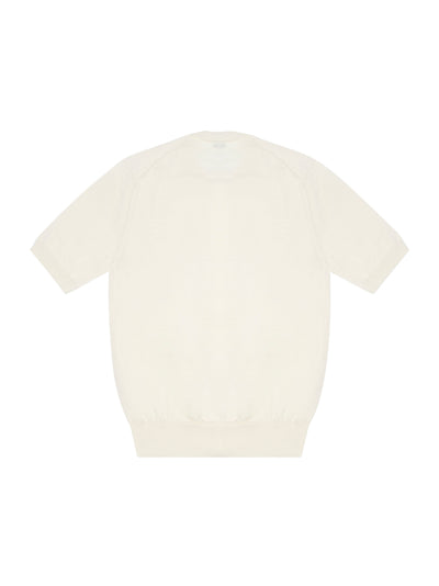 Round-Neck Cardigan Short Sleeve (White)