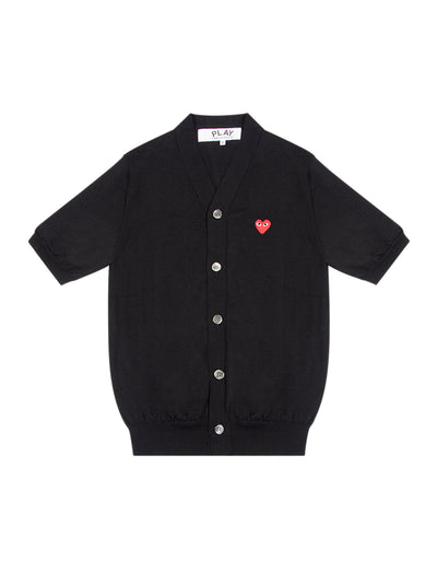 V-Neck Cardigan Short Sleeve (Black)
