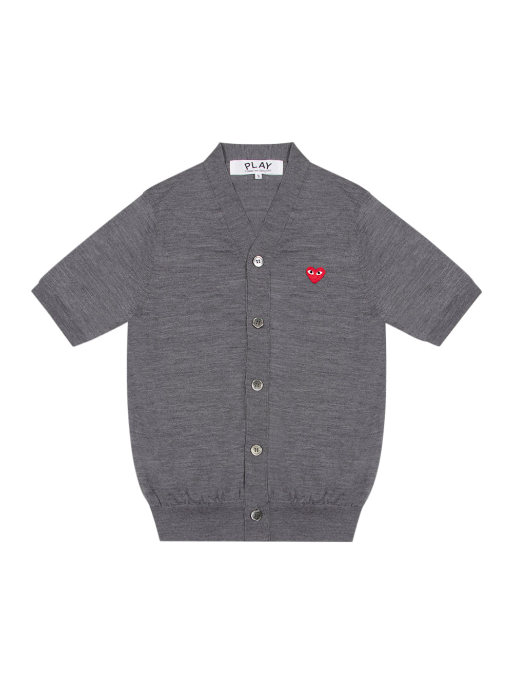 V-Neck Cardigan Short Sleeve (Grey)