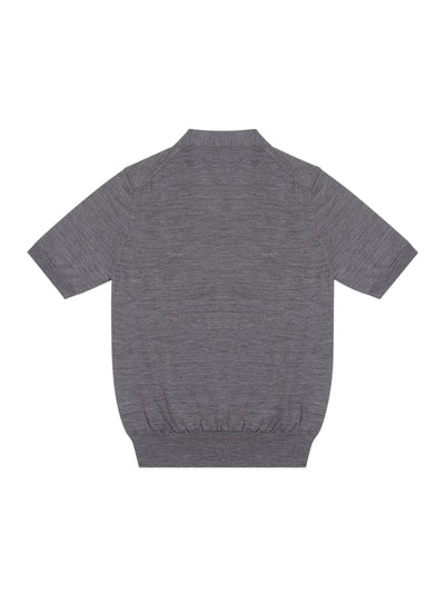 V-Neck Cardigan Short Sleeve (Grey)