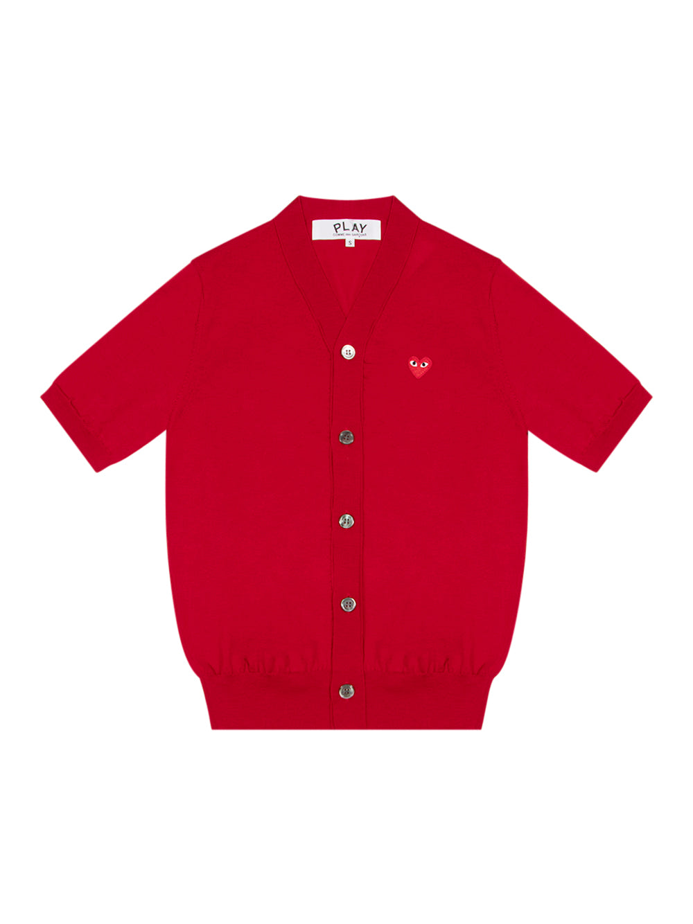 V-Neck Cardigan Short Sleeve (Red)