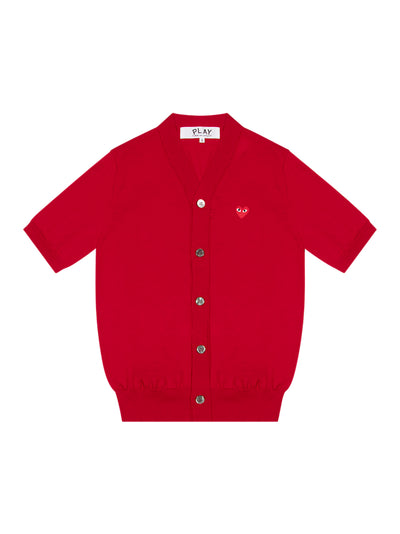 V-Neck Cardigan Short Sleeve (Red)