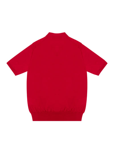 V-Neck Cardigan Short Sleeve (Red)