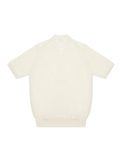 V-Neck Cardigan Short Sleeve (White)