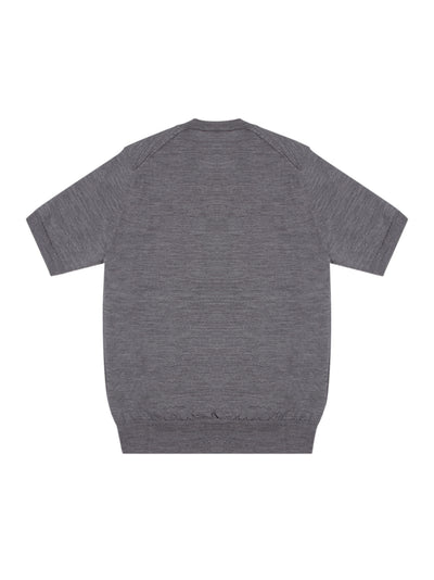 V-Neck Short Sleeve Sweater (Grey)