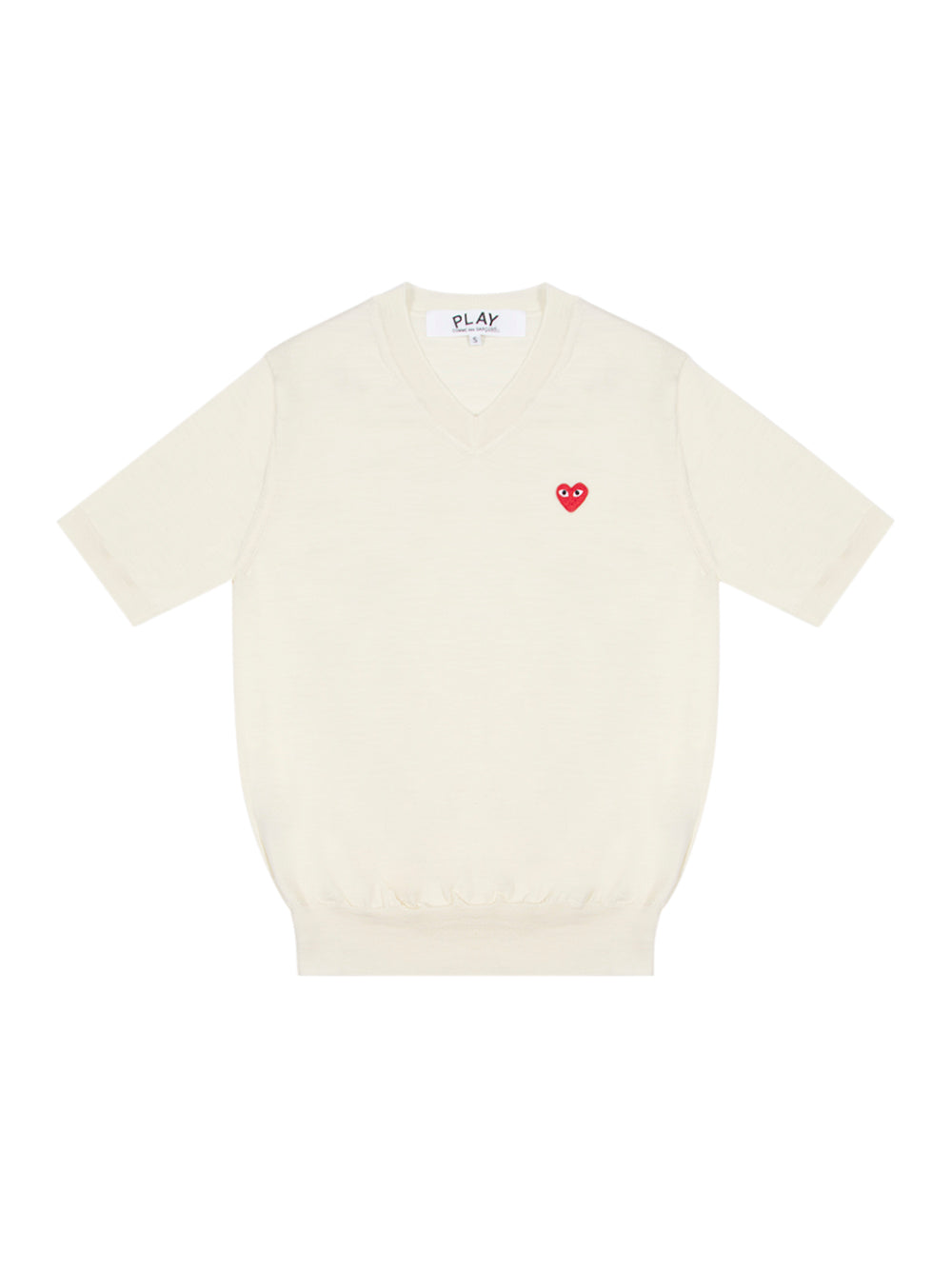 V-Neck Short Sleeve Sweater (White)