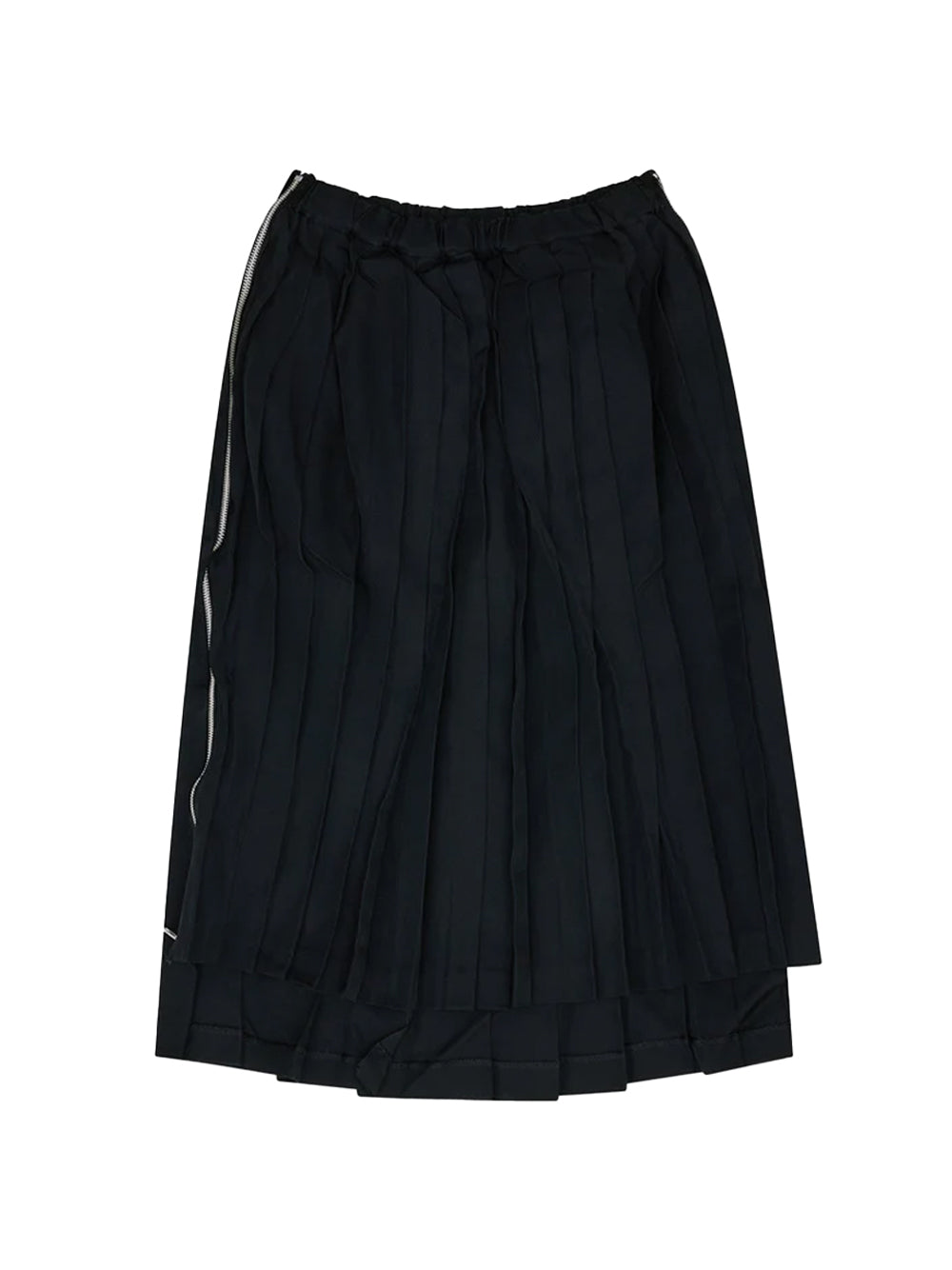 Pleated Zip Skirt (Black)