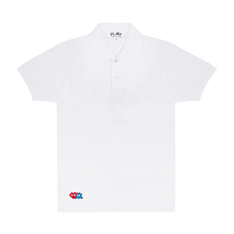 COMMEdesGARCONS-PLAYtheArtistInvaderMenPoloShirt-White-1