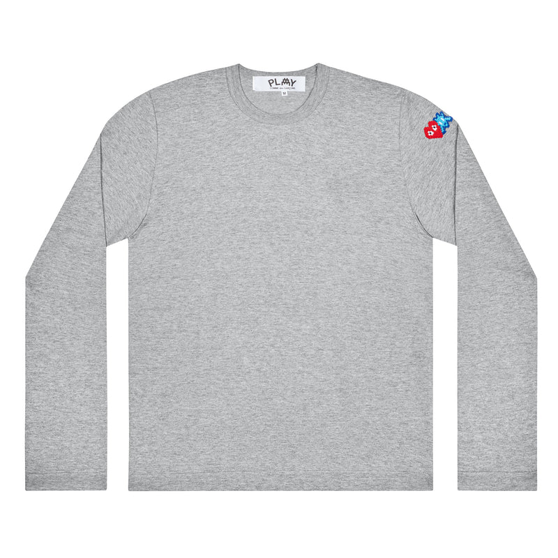 COMMEdesGARCONSPLAY-PLAYXTHEARTISTINVADERMenLongsleeveTShirt-Grey-1