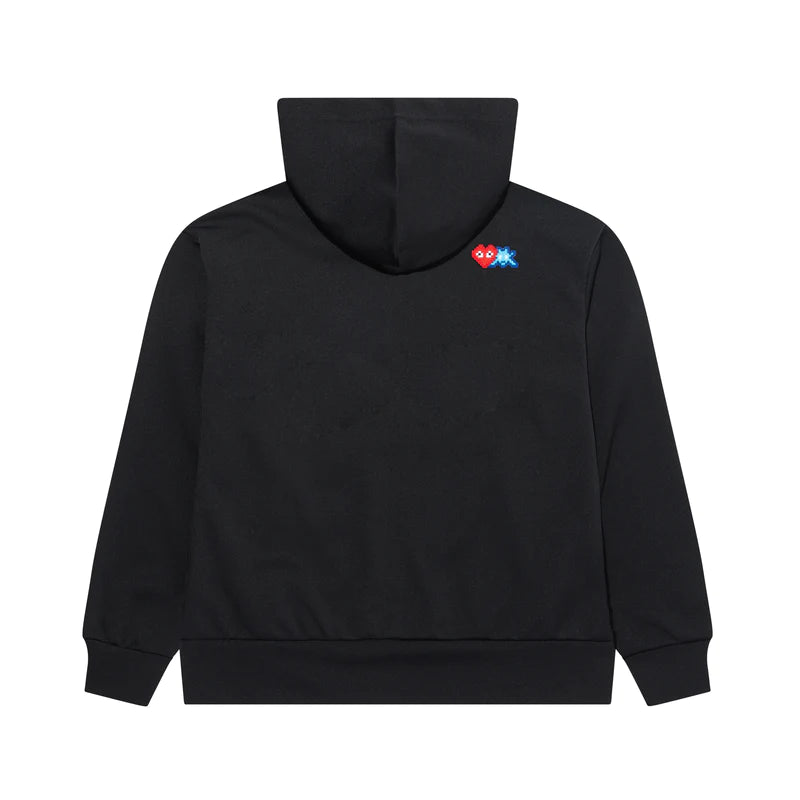 COMMEdesGARCONSPLAY-PLAYXTHEARTISTINVADERWomenHoodedZipSweatshirt-Black-1
