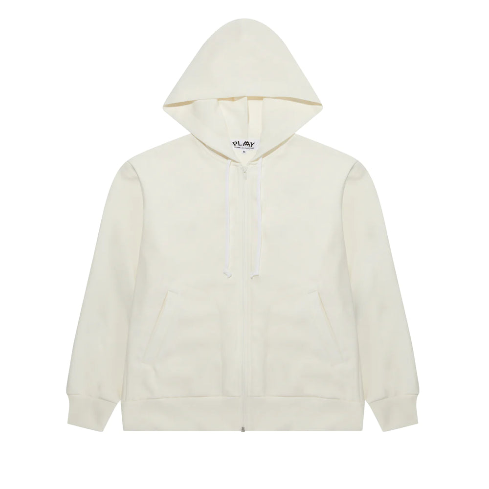 COMMEdesGARCONSPLAY-PLAYXTHEARTISTINVADERWomenHoodedZipSweatshirt-White-1