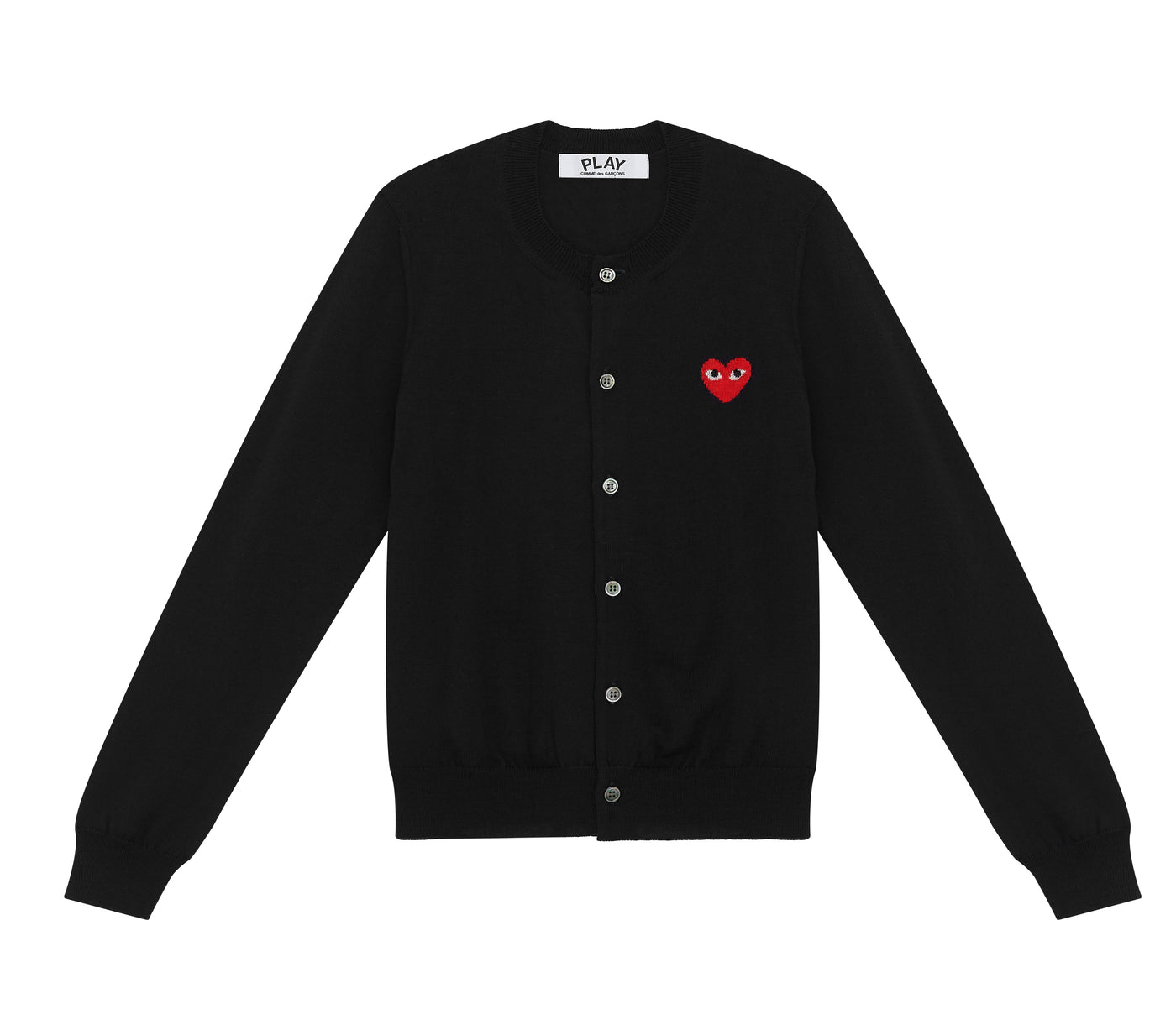 COMME des GARÇONS PLAY_Cardigan With Red Heart Women (Black)