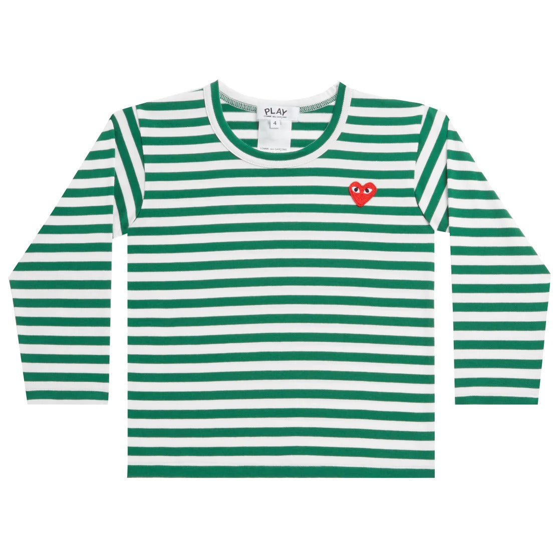 COMME des GARÇONS PLAY   _PLAY COMME des GARCONS KIDS STRIPED T-SHIRT (Green)